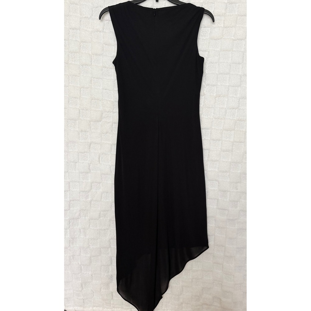 David Meister Womens Black Asymmetric Sleeveless Cocktail Dress Size 4 EUC